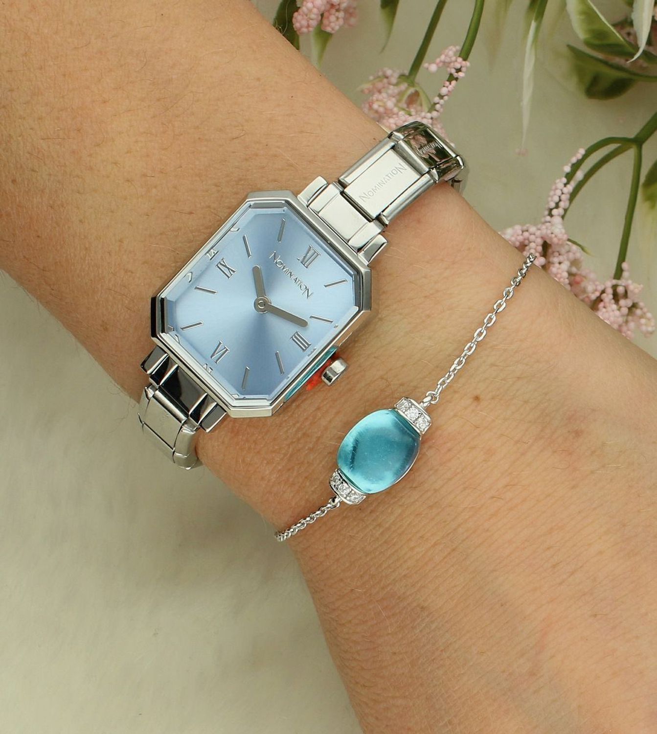 Bransoletka damska srebrna 925 z kamieniem w kolorze topazu Nomination Myradiance 241502 042.png